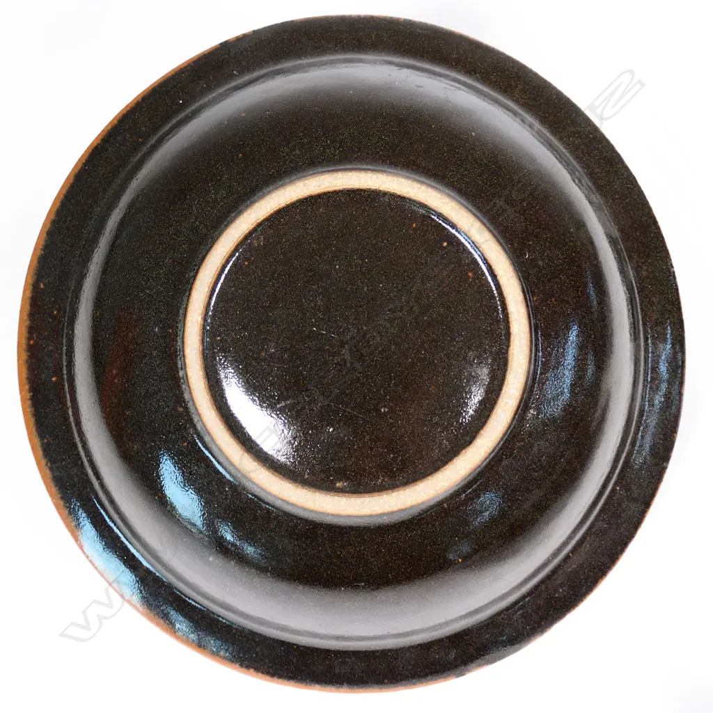 Graeme Storm Footed Bowl. Tenmoko glaze w radiating design. DIA. 275mm Image 1++