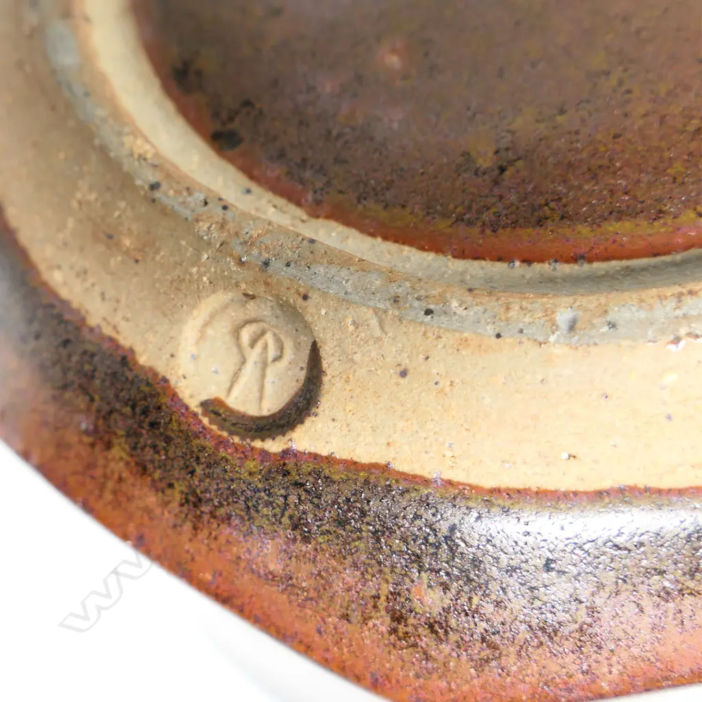 Doreen Blumhardt lidded facetted storage jar tenmoku glaze. H.230mm. Impressed mark. c.1970 Image 1++