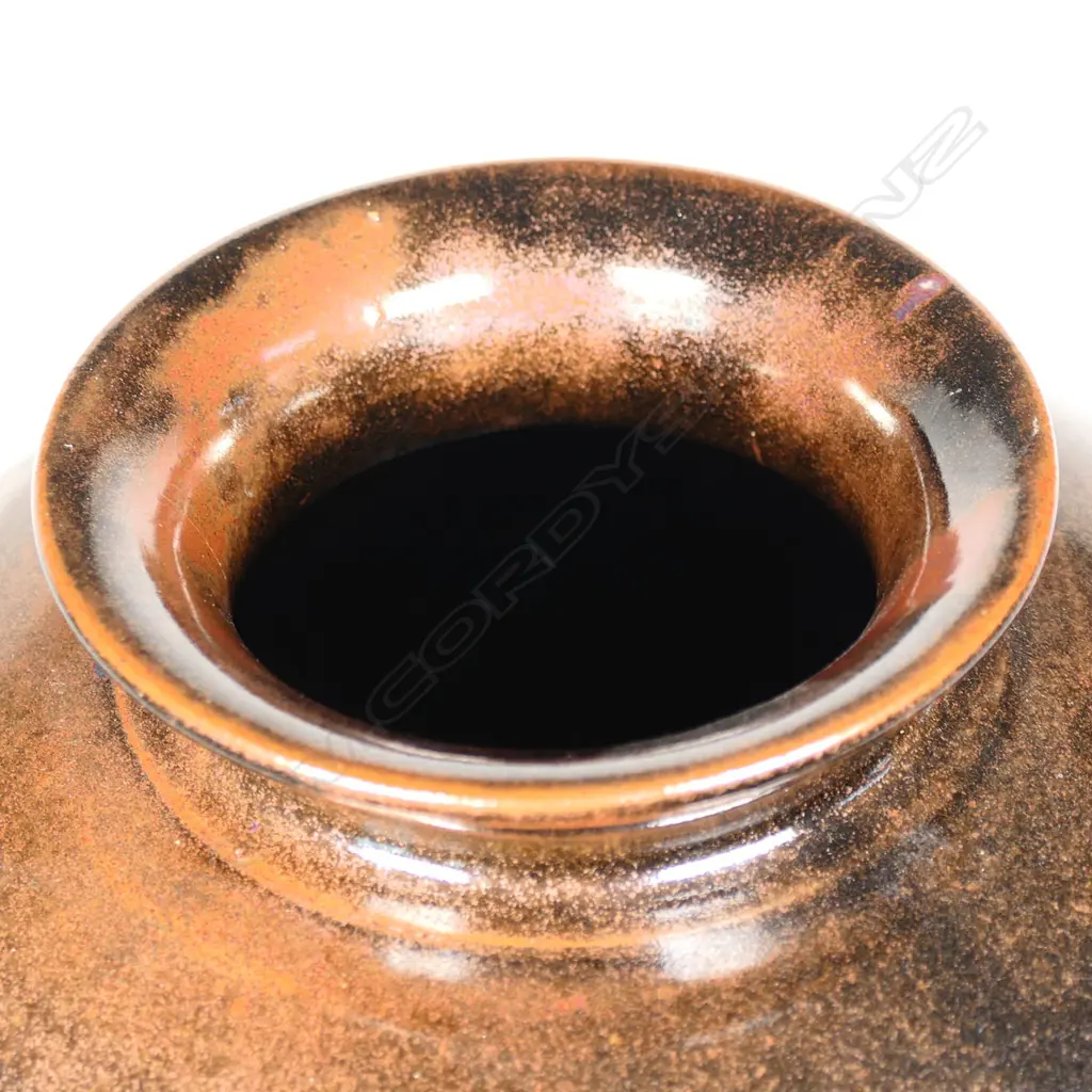 Mary Campbell Tenmoku Glazed Floor Pot. H.240mm Image 1++
