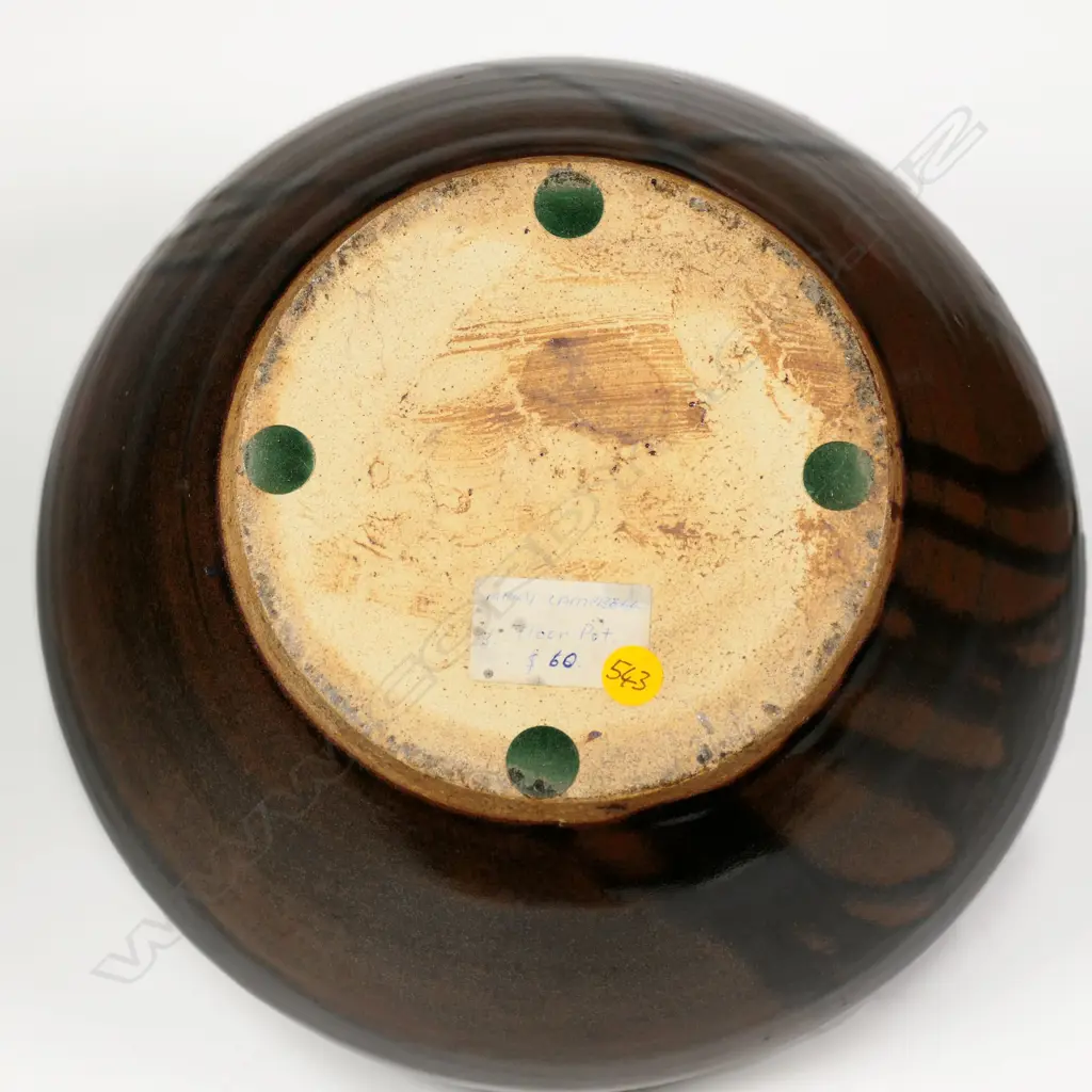 Mary Campbell Tenmoku Glazed Floor Pot. H.240mm Image 1++