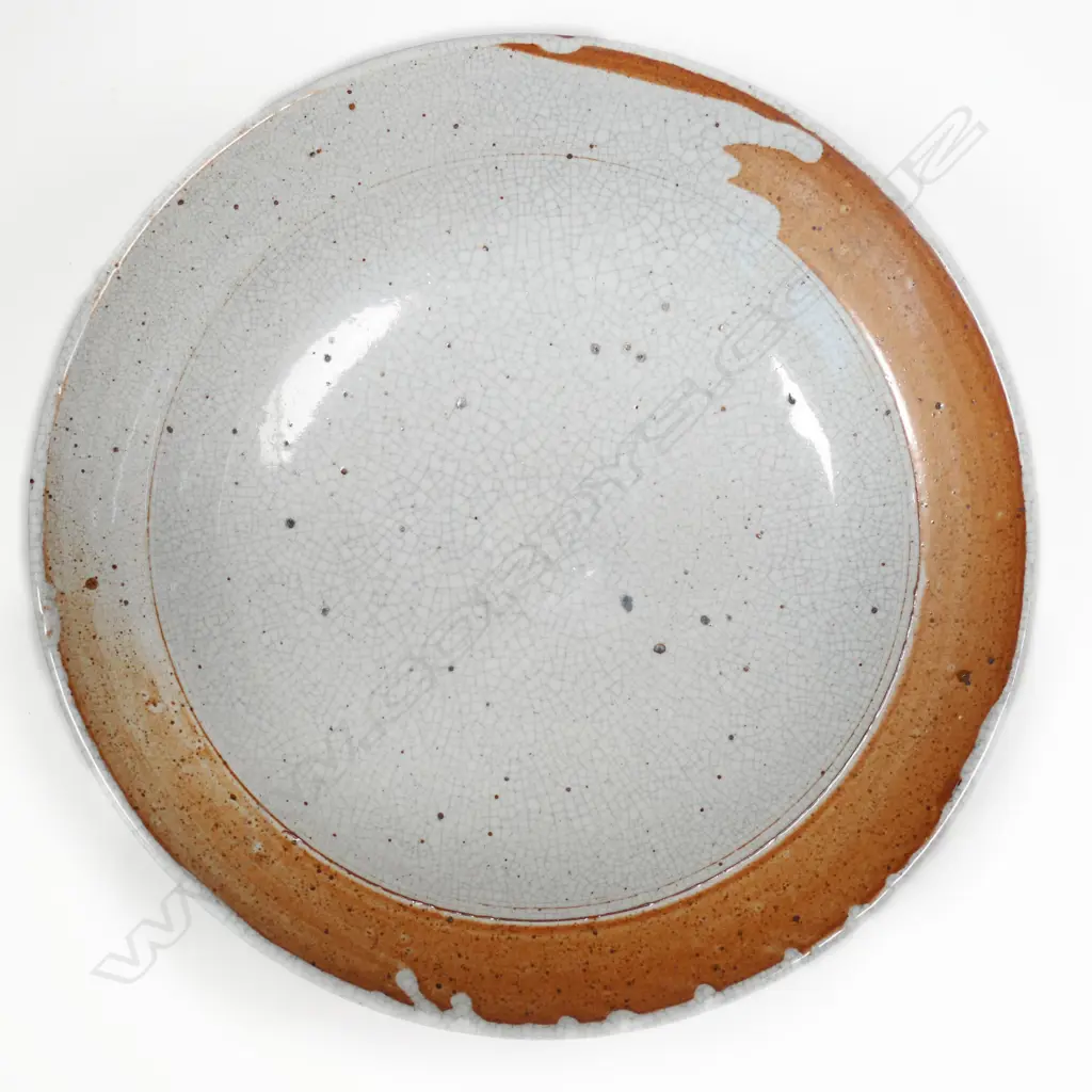 Campbell Hegan Wide Shino Glazed Bowl. Potter's mark to foot. Dia.410mm Image 1++