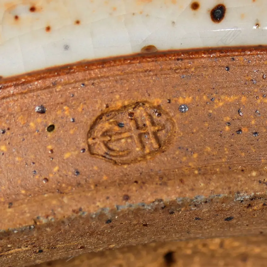 Campbell Hegan Wide Shino Glazed Bowl. Potter's mark to foot. Dia.410mm Image 1++