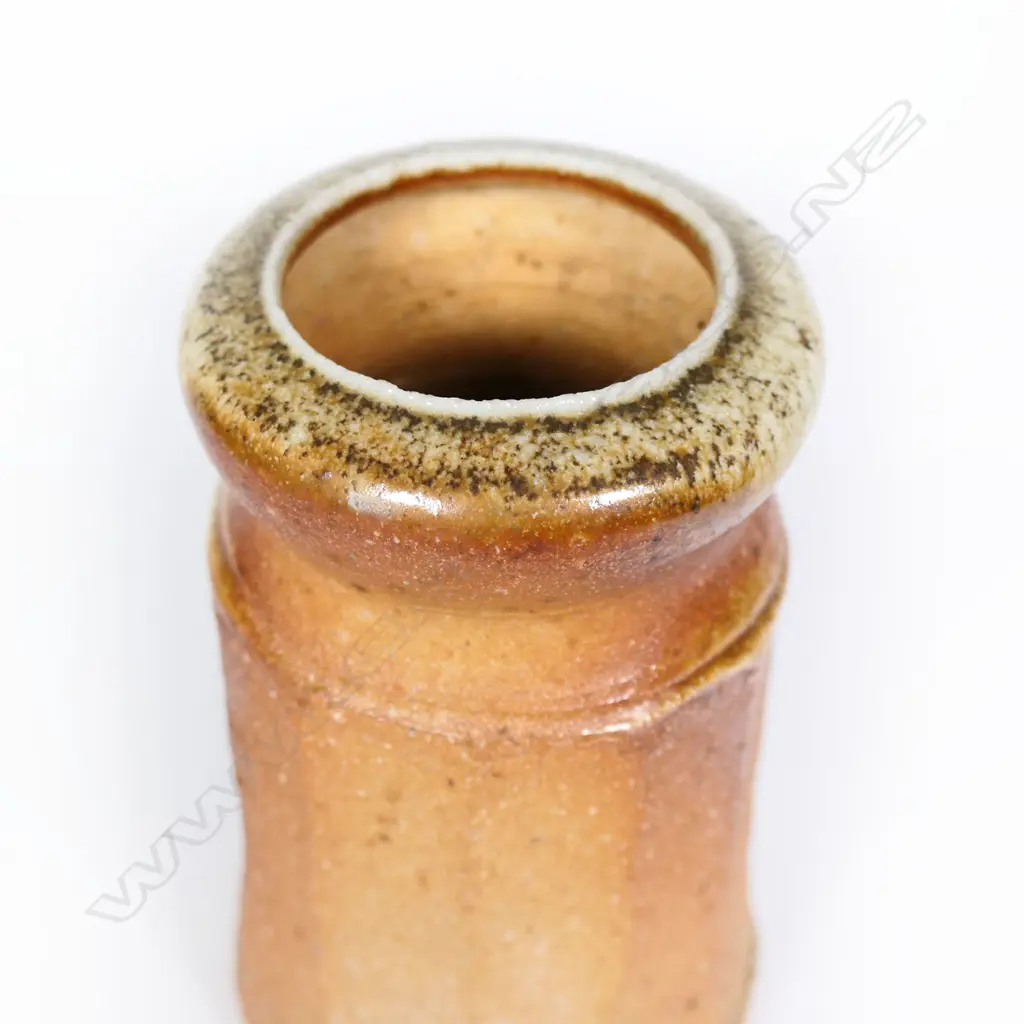 Bruce Martin (1925-2023) Anagama Fired Vase. Faceted sides. Potter's mark to base. H.195mm Image 1++