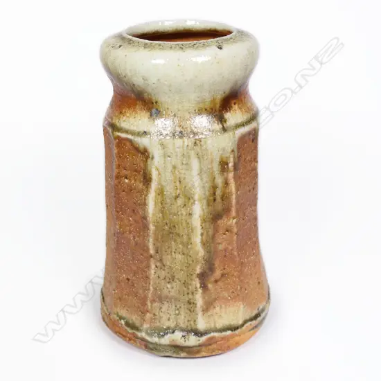 Bruce Martin (1925-2023) Anagama Fired Vase. Faceted sides. Potter's mark to base. H.195mm