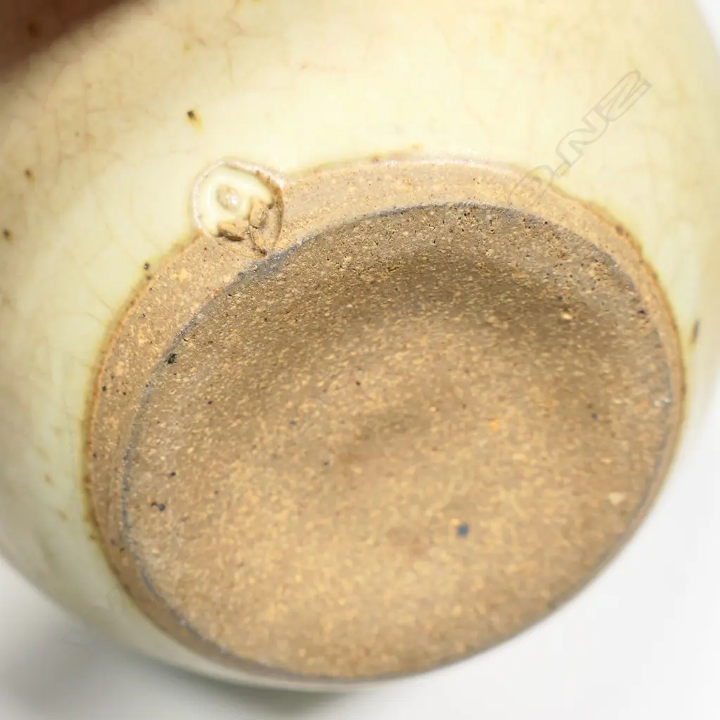 Warren Tippet Ovoid Specimen Vase. Brushed decoration on pale ground. Potter's mark. H.165mm. Image 1++
