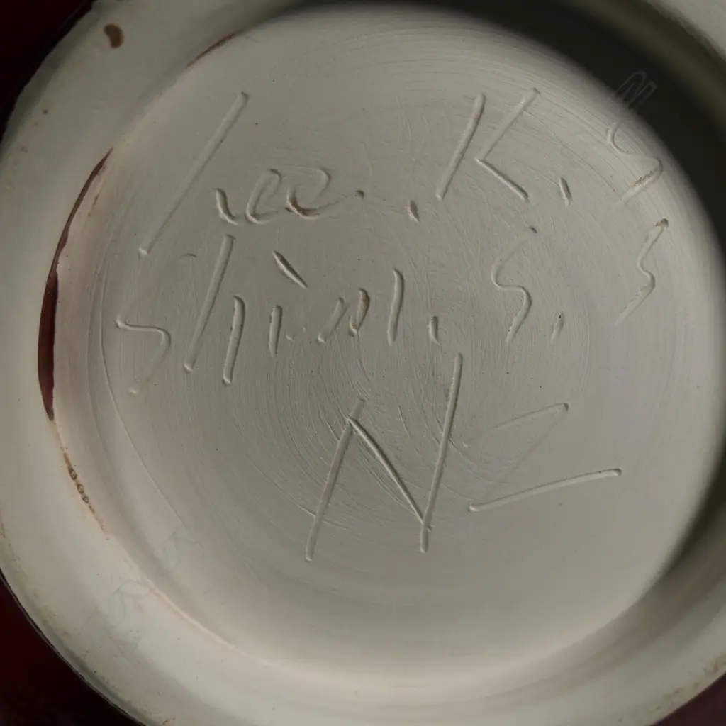 Keum Sun Lee/ Sang Sool Shim Footed Shallow bowl. Sang-de-boeuf glaze. Dia.380mm Image 1++
