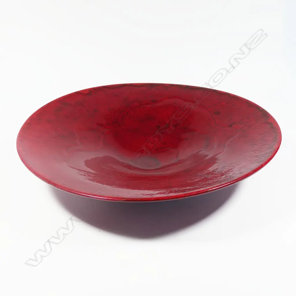 Keum Sun Lee/ Sang Sool Shim Footed Shallow bowl. Sang-de-boeuf glaze. Dia.380mm Image 1++