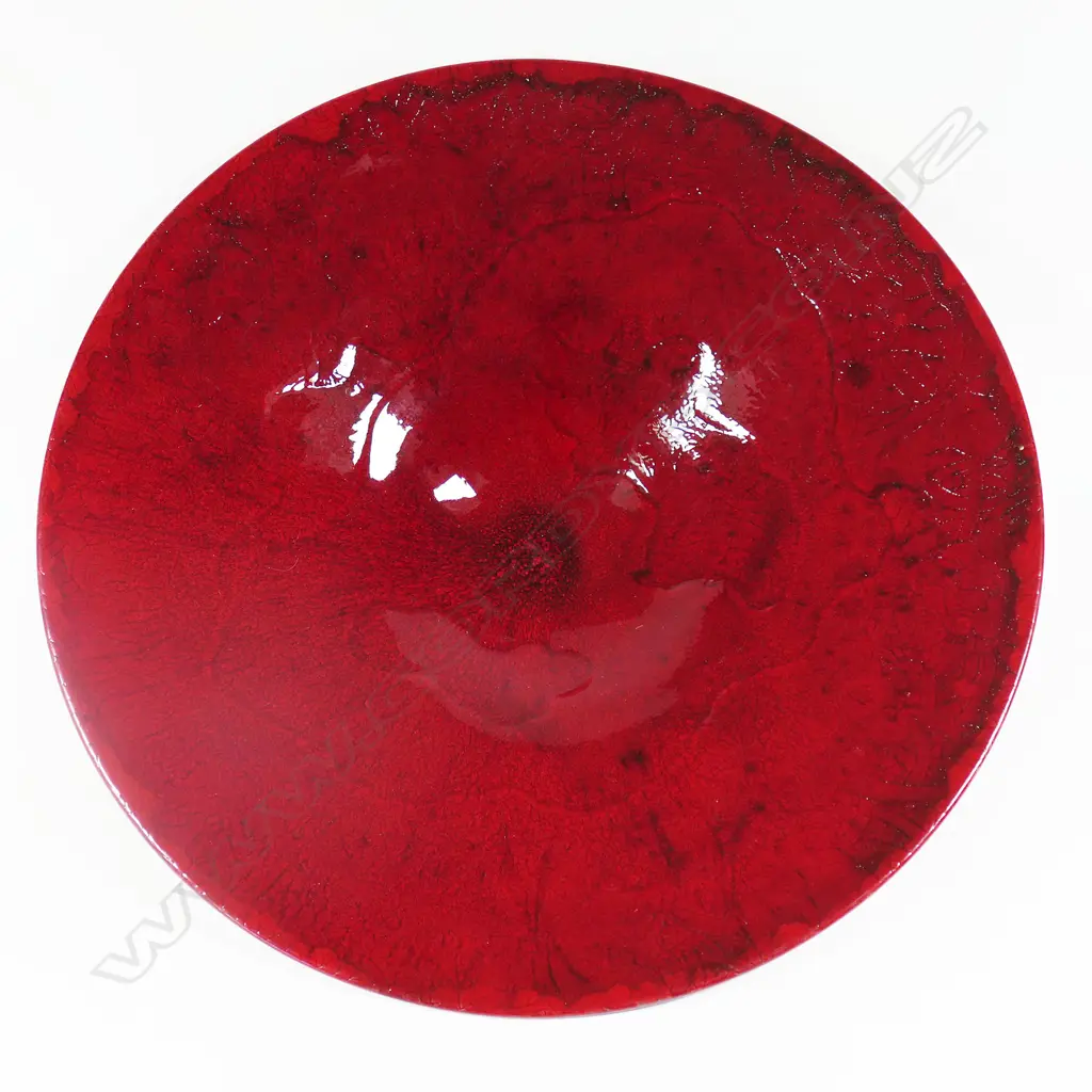 Keum Sun Lee/ Sang Sool Shim Footed Shallow bowl. Sang-de-boeuf glaze. Dia.380mm Image 1++