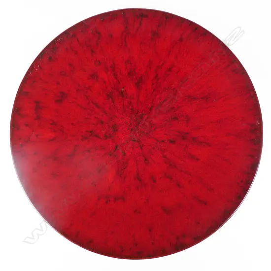 Keum Sun Lee/ Sang Sool Shim Lg Footed Shallow Dish. Sang-de-boeuf glaze. Dia.420mm
