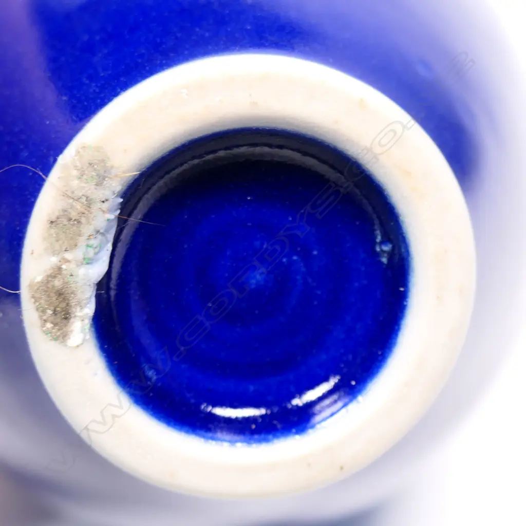 Keum Sun Lee/ Sang Sool Shim Bottle Form. Blue glazed porcelain w silver detail. H.240mm Image 1++
