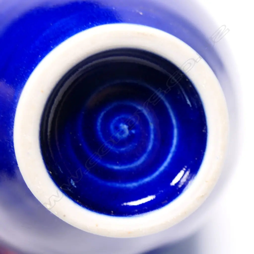 Keum Sun Lee/ Sang Sool Shim Bottle Form. Blue glazed porcelain incised circular & raised dot detail. H.230mm Image 1++