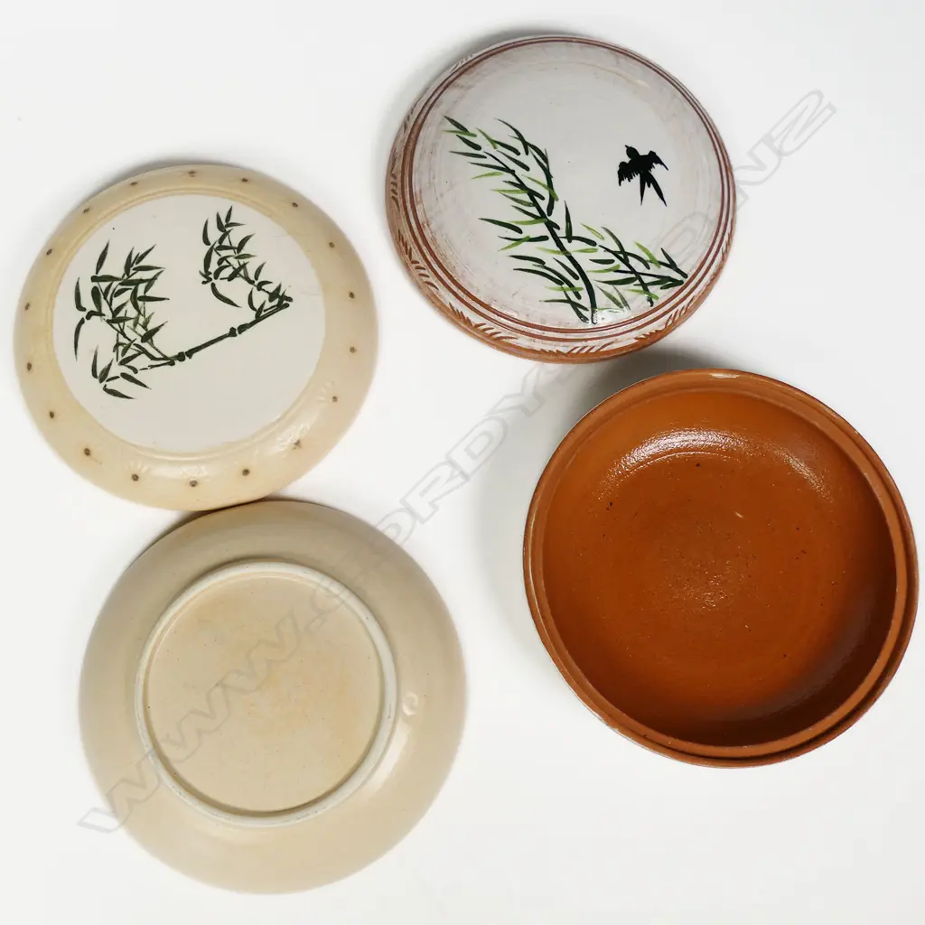 Keum Sun Lee/ Sang Sool Shim Pr Terracotta & Porcelain Trinket Boxes Bamboo Decoration. Dia.120mm Image 1++