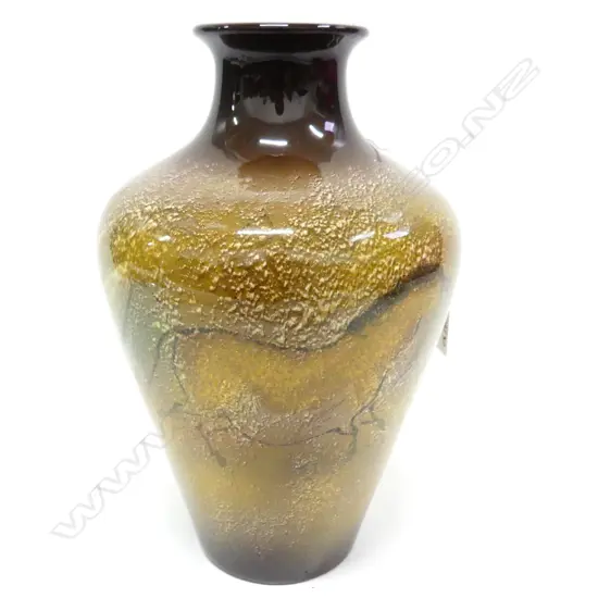 An Aquila by Titian Studios ovoid vase with ancient cave painting type design,