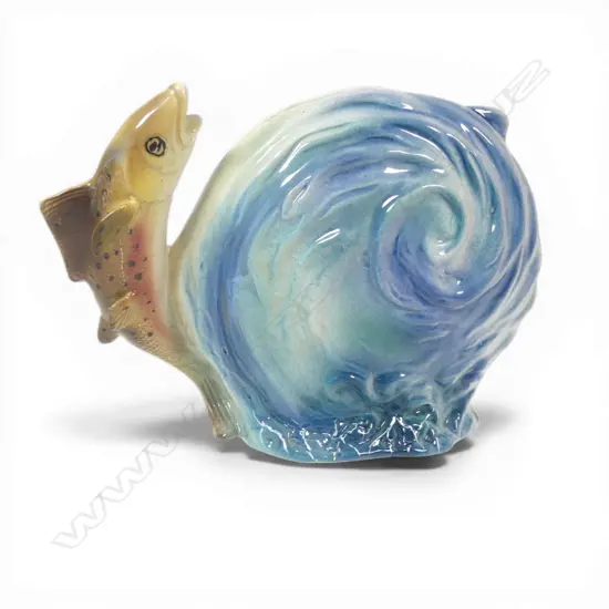 A  Titian Studio (1957-67) brown trout and water race vase,