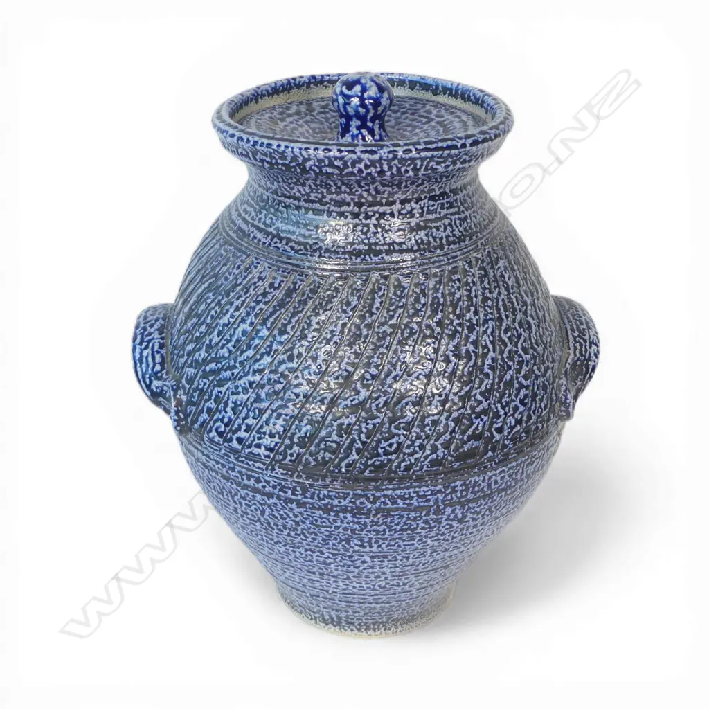 Mirek Smisek (1925–2013) substantial salt glazed lidded storage jar, Image 1++