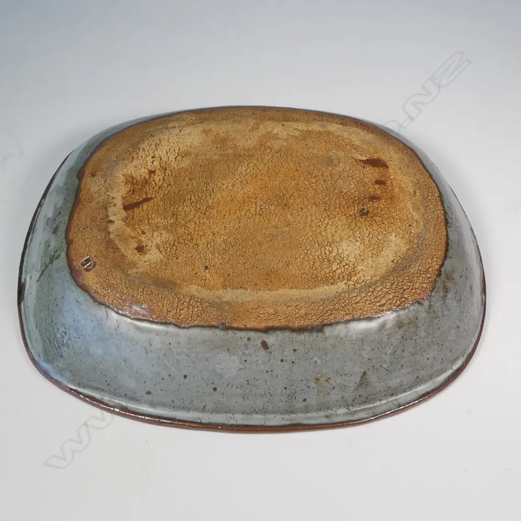 Len Castle large rectangular form dish  with impressed motifs similar to those used by Theo Schoon, Image 1++