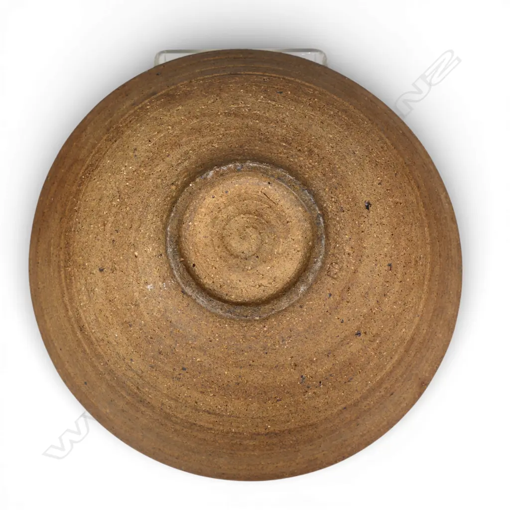 Len Castle (1924-2011) large wide bowl with internal radiating olive-green glaze, Image 1++