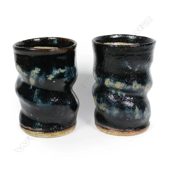Barry Brickell (1935-2016) pair of twist form cups,