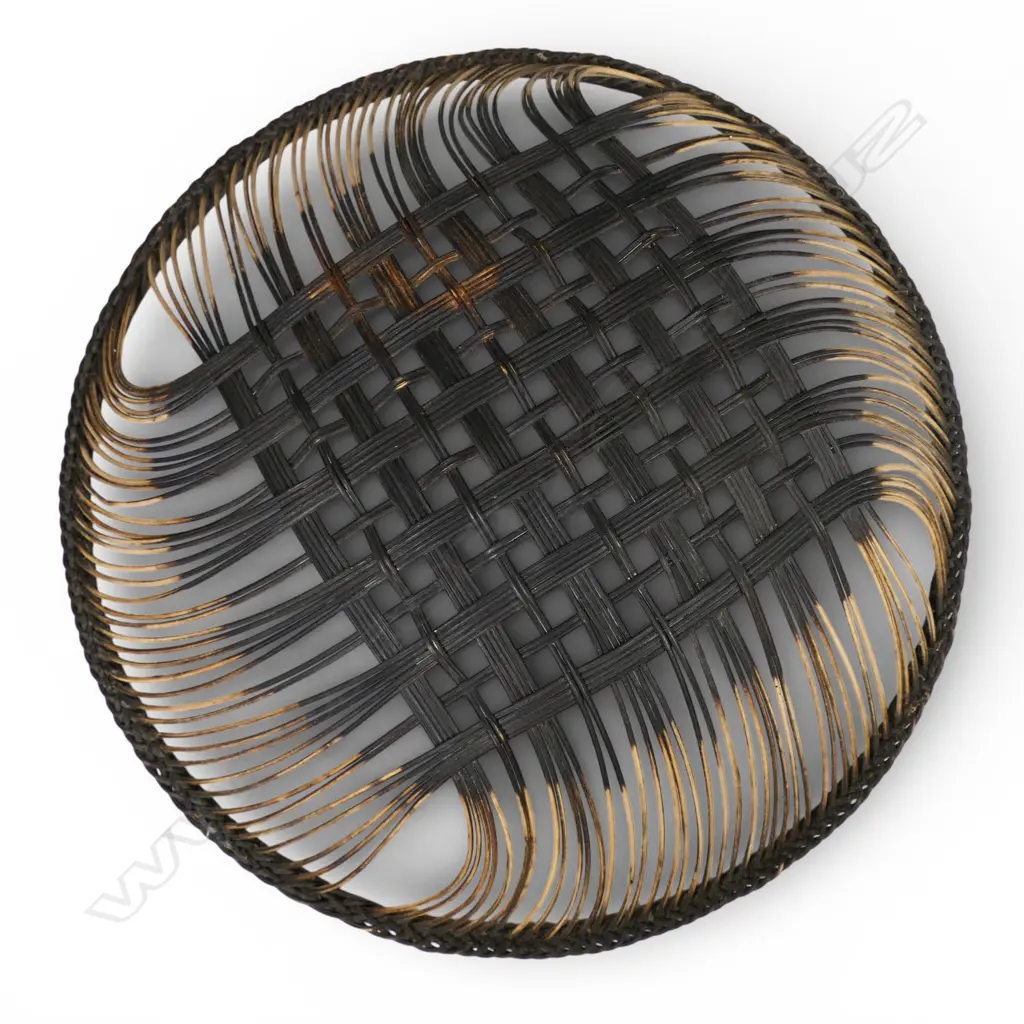 Ruth Castle dyed rattencore woven dish, Image 1++
