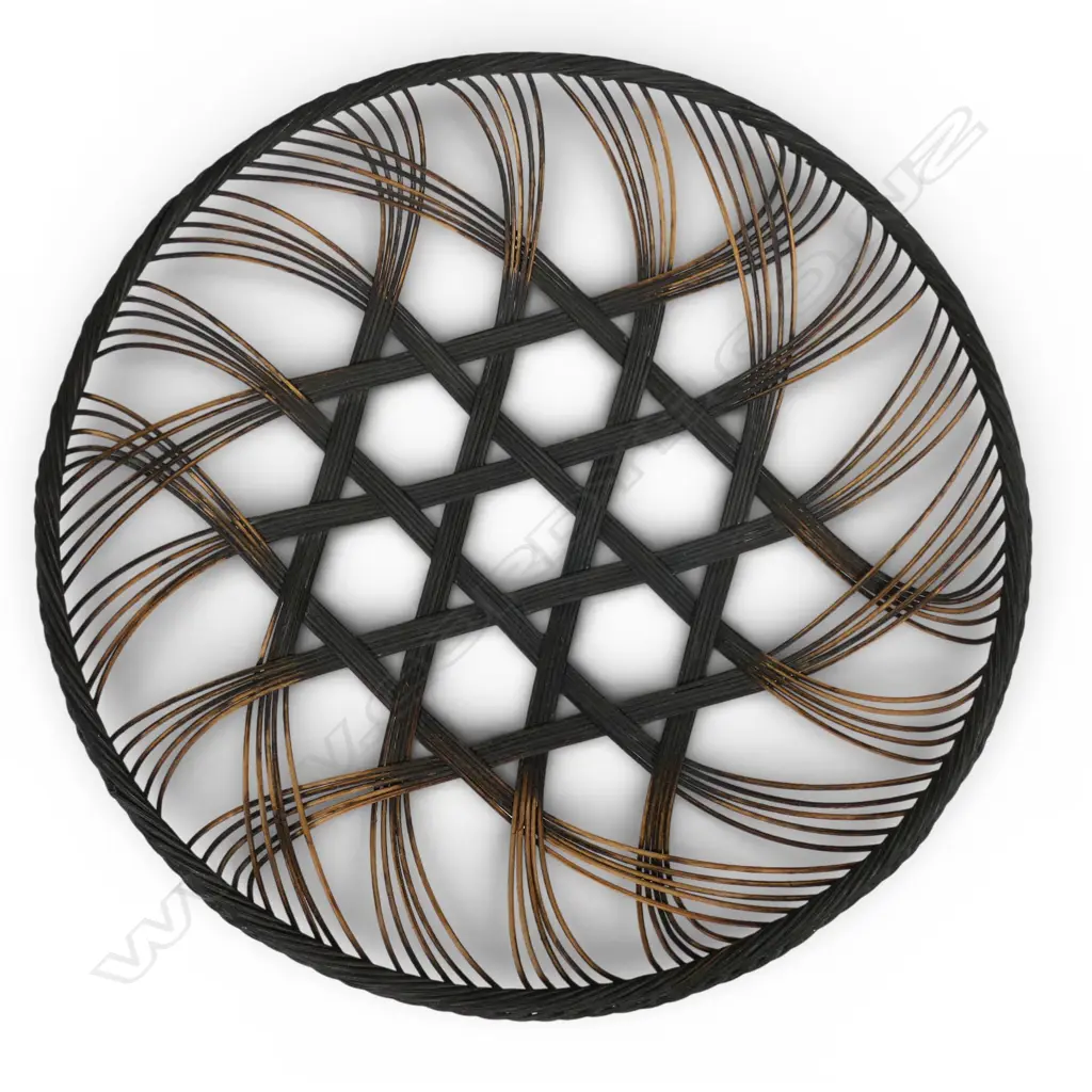 Ruth Castle dyed rattencore woven dish, Image 1++