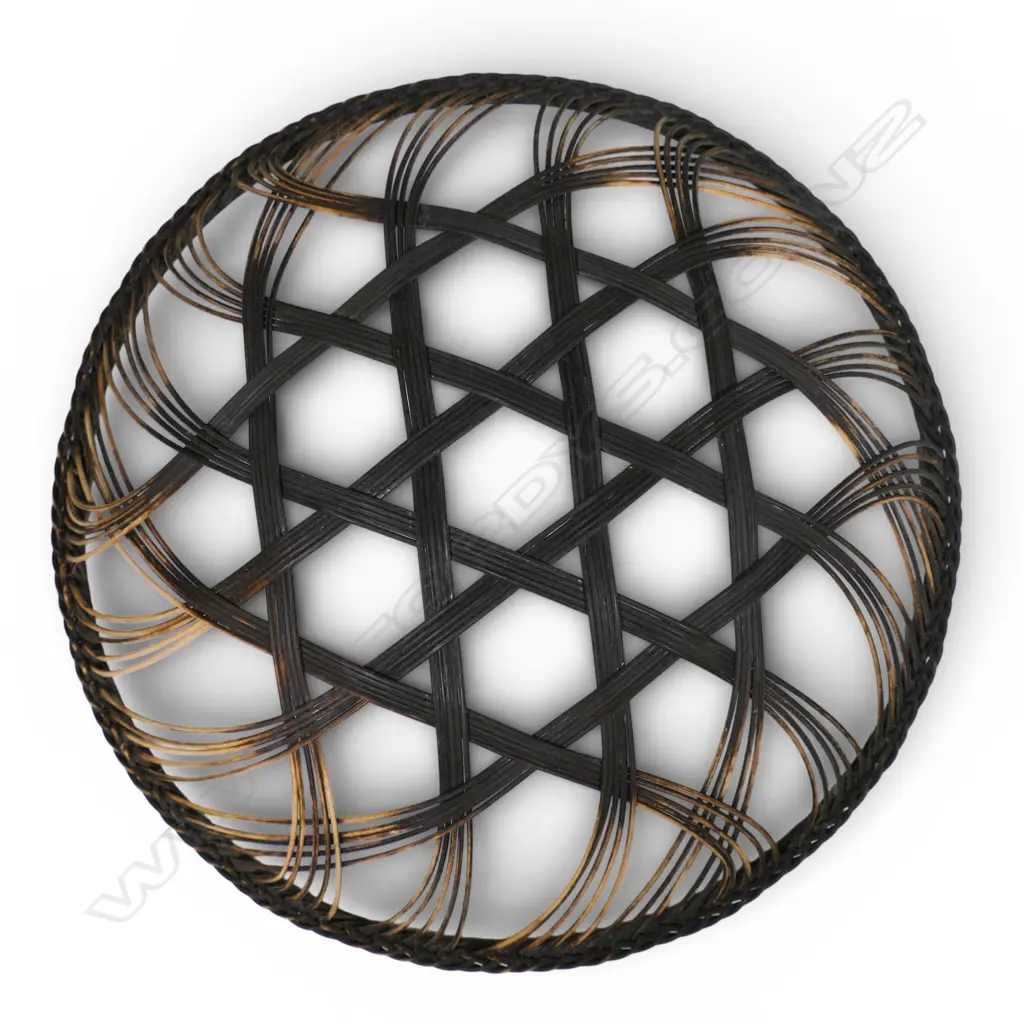 Ruth Castle dyed rattencore woven dish, Image 1++
