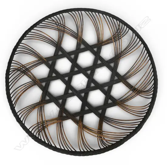 Ruth Castle dyed rattencore woven dish,