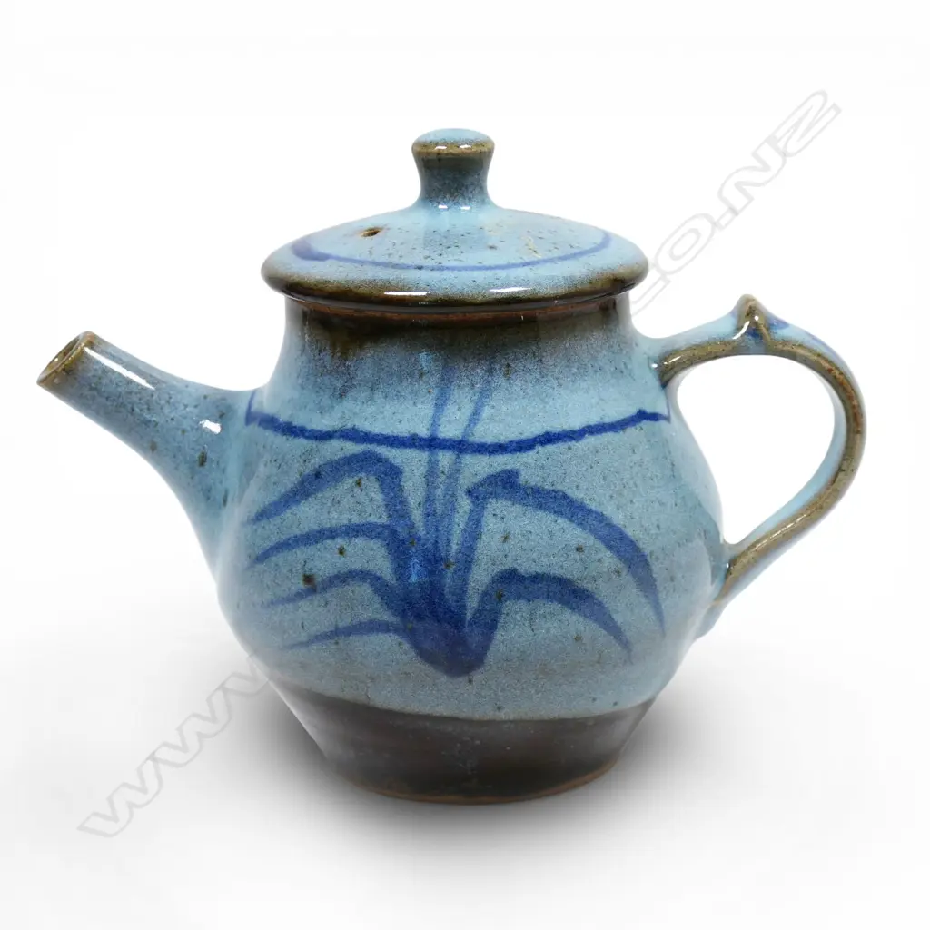 Peter Stichbury, light blue chun glazed tea pot, Image 1++