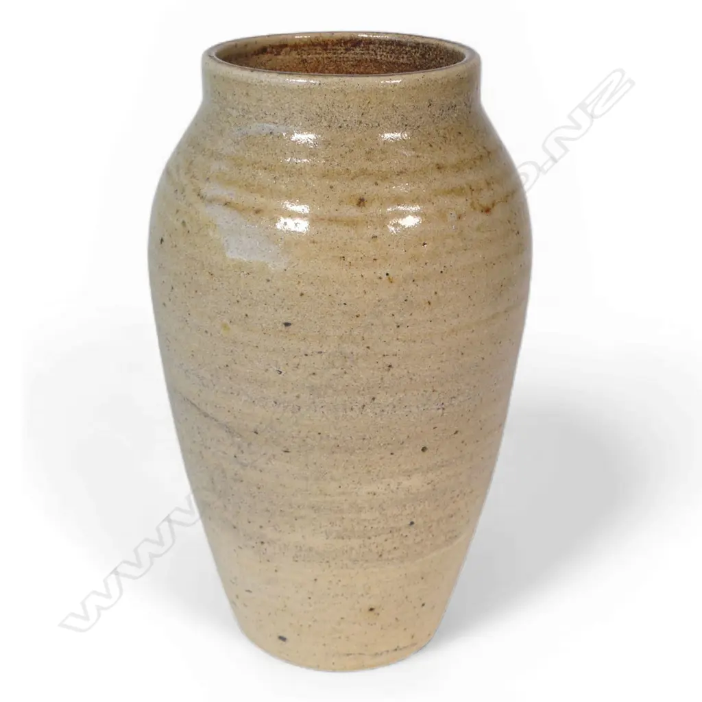 Peter Stichbury uncommon early salt glazed vase fired at Crum brickworks, Image 1++