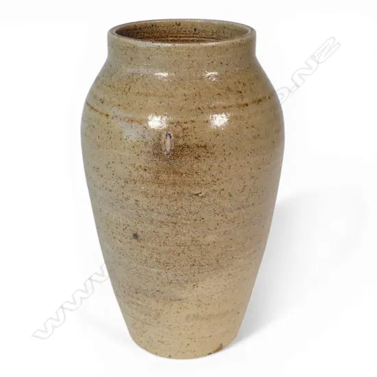 Peter Stichbury uncommon early salt glazed vase fired at Crum brickworks,