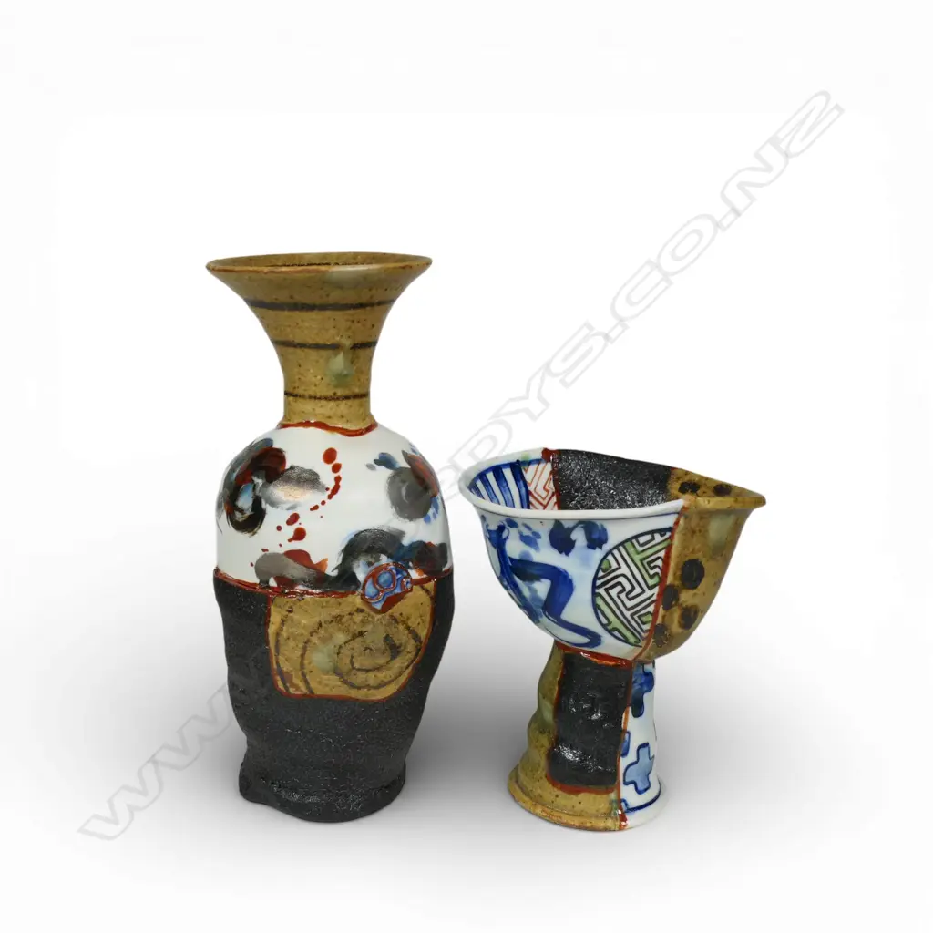 An Aaron Scythe yobitsugi style vase and goblet, Image 1++