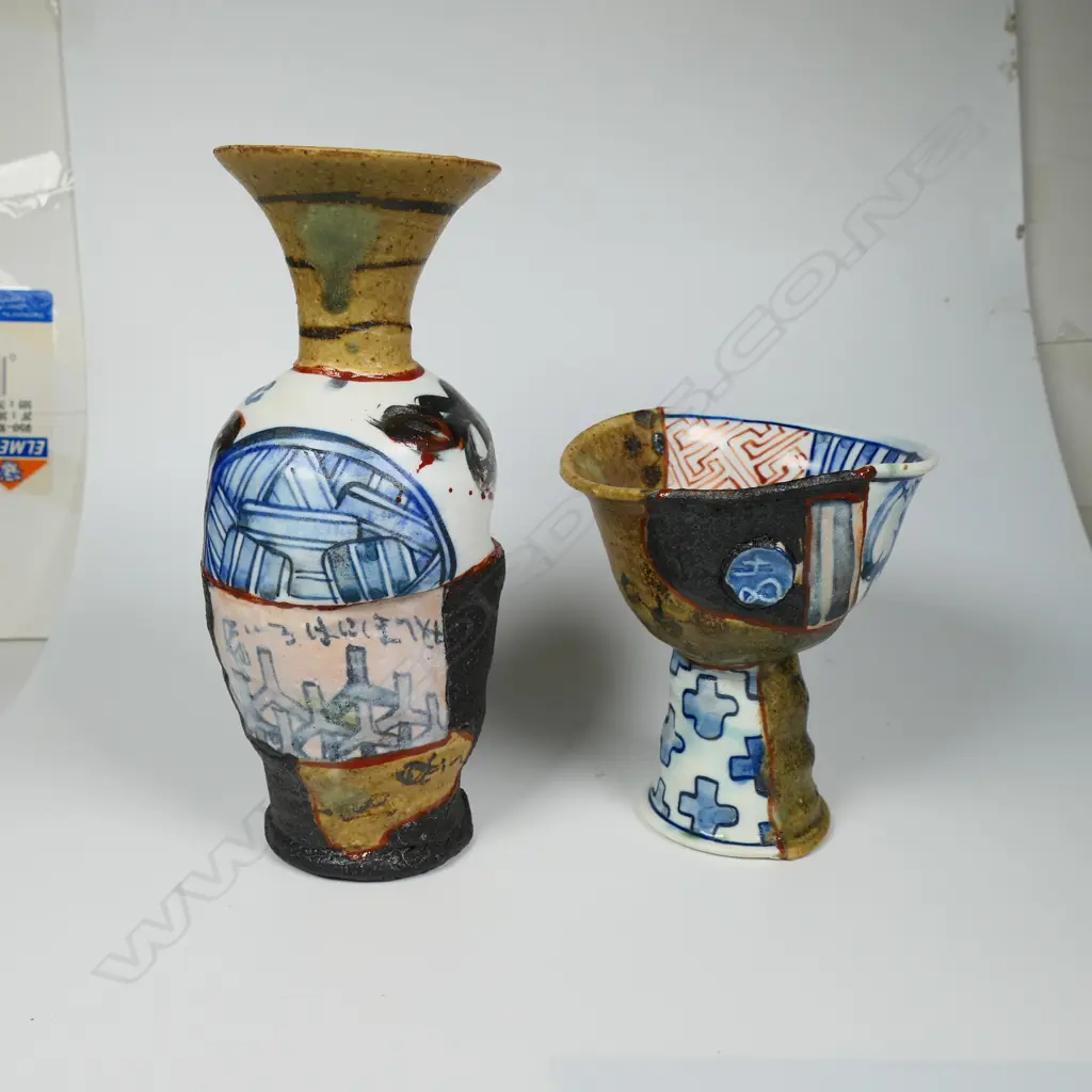 An Aaron Scythe yobitsugi style vase and goblet, Image 1++