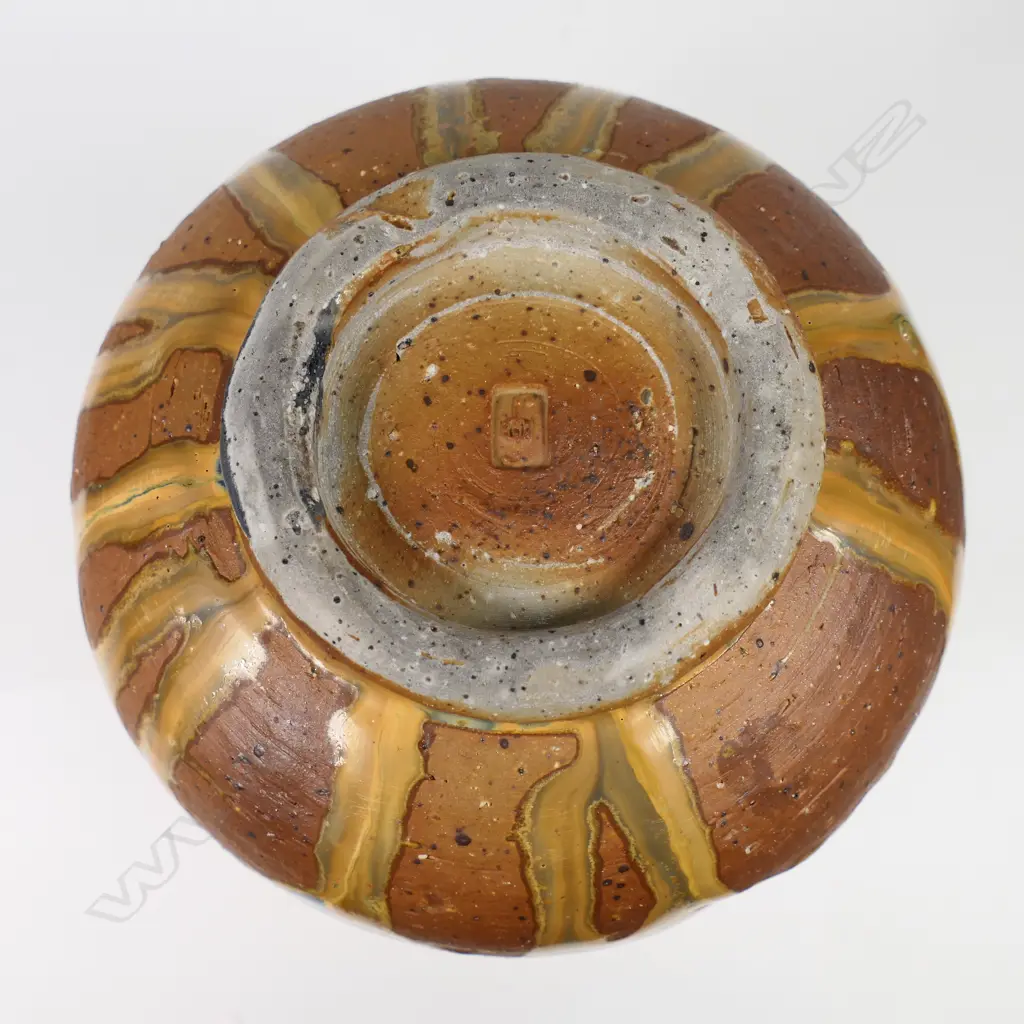 Greg Barron woodfired altered form vessel with dimples, Image 1++