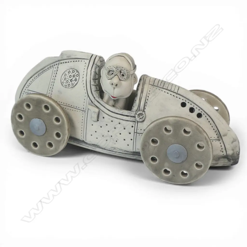 Cheryl Oliver sculptured race car and driver, Image 1++