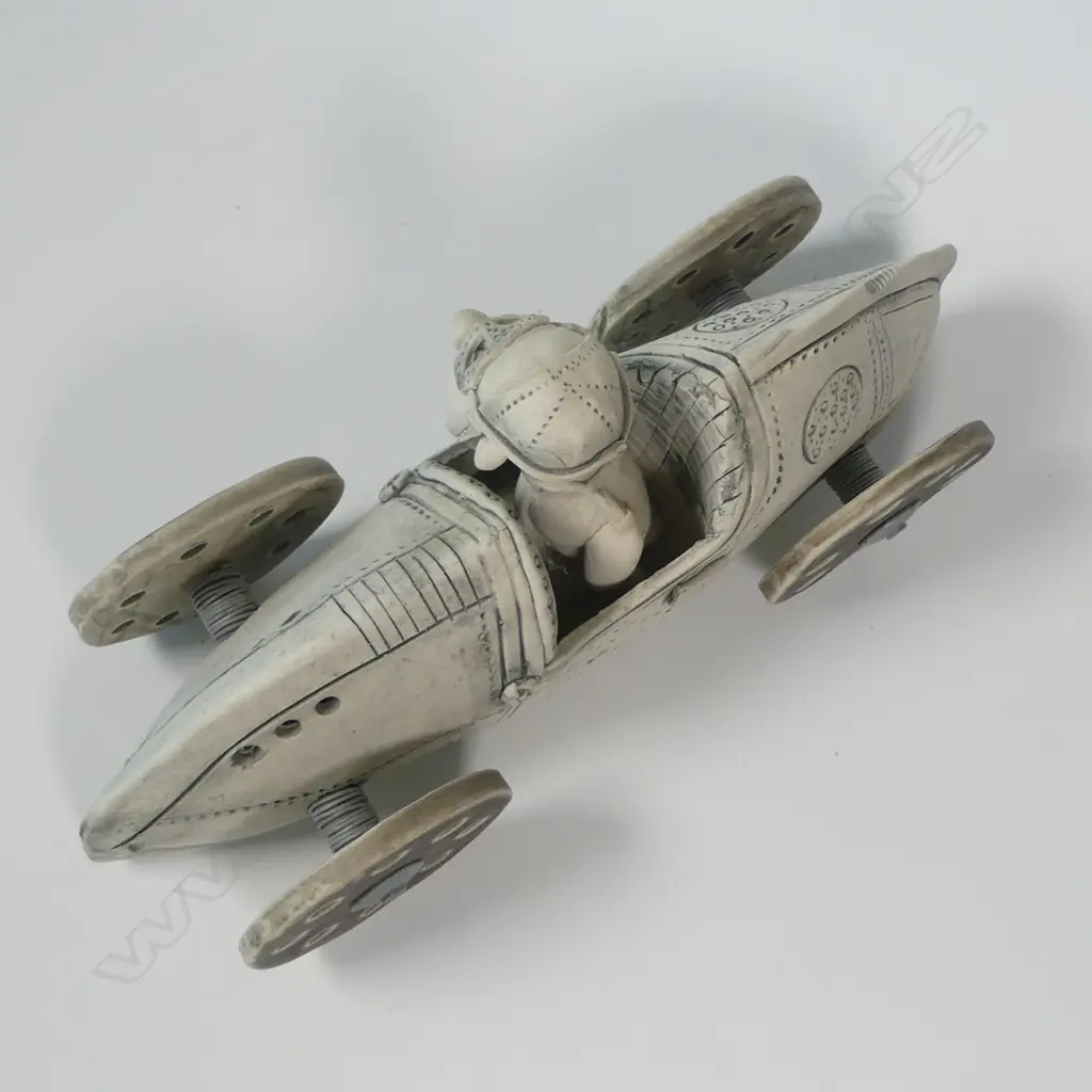 Cheryl Oliver sculptured race car and driver, Image 1++