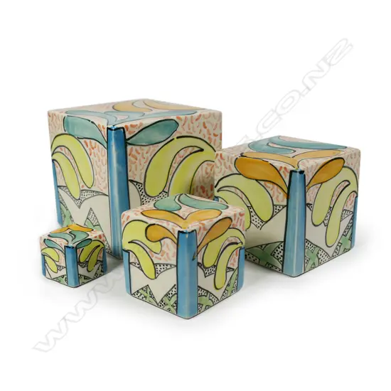 Four Jeannie Van der Putten graduated cubes,
