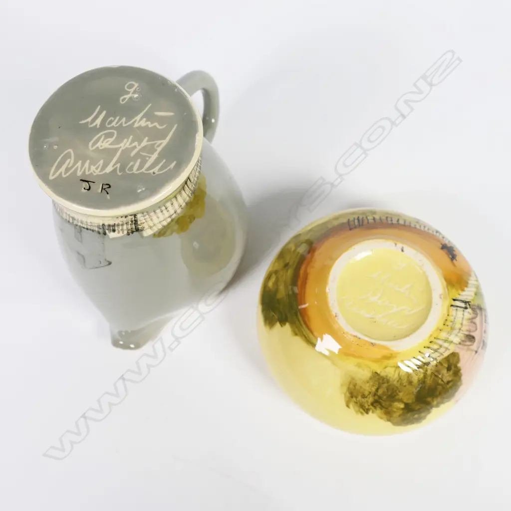 Two Martin Boyd (Australia) pottery pieces 'Old Windmill Auckland', Image 1++