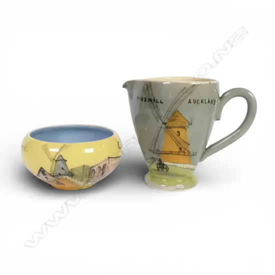 Two Martin Boyd (Australia) pottery pieces 'Old Windmill Auckland',
