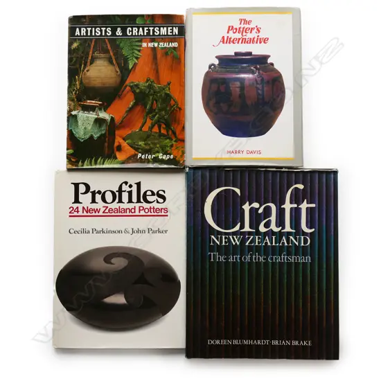 Four NZ studio pottery and craft reference books,