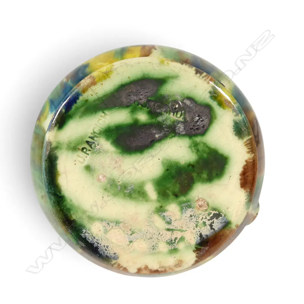 Jova Rancich (1888-1942) majolica glaze large squat jug, Image 1++