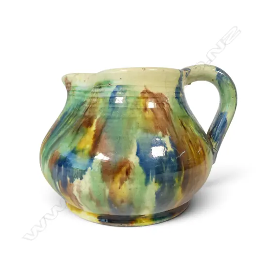 Jova Rancich (1888-1942) majolica glaze large squat jug,