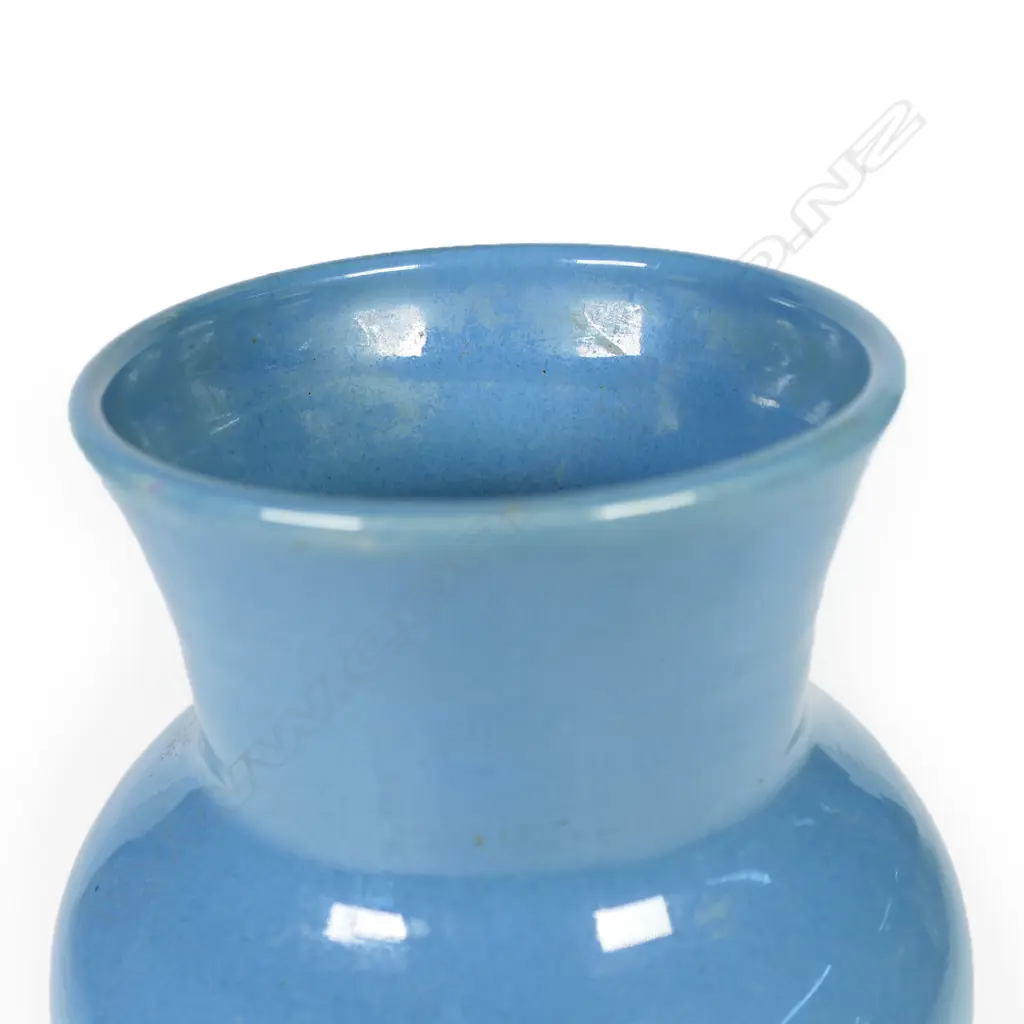 Olive Jones (1893 –1982) aqua blue baluster vase, Image 1++