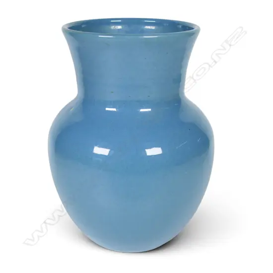 Olive Jones (1893 –1982) aqua blue baluster vase,