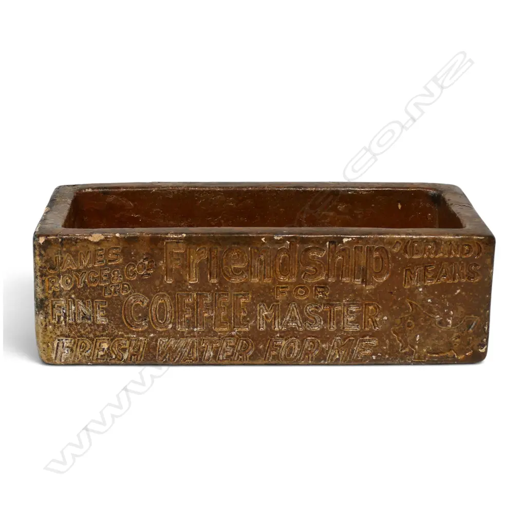 A rare New Zealand early 20thC James Royce & Co. Ltd. Auckland promotional dog's water bowl, Image 1++