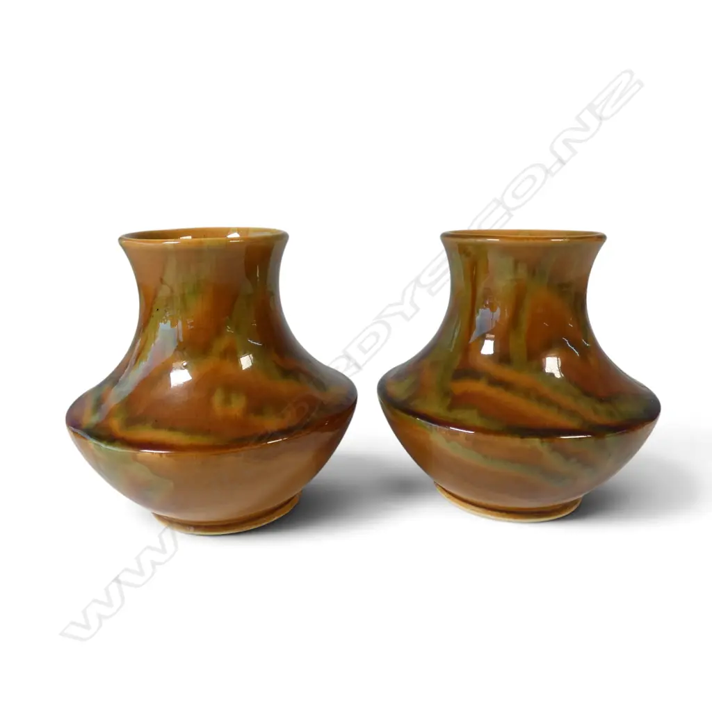 Pair Crown Lynn Ambrico vases, Image 1++