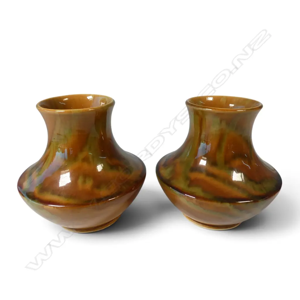 Pair Crown Lynn Ambrico vases, Image 1++