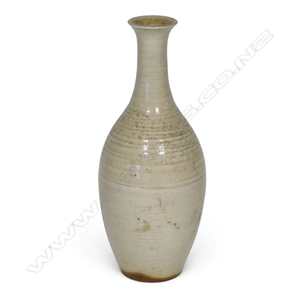 Rare Daniel Steenstra for Crown Lynn salt glaze bottle form vase, Image 1++