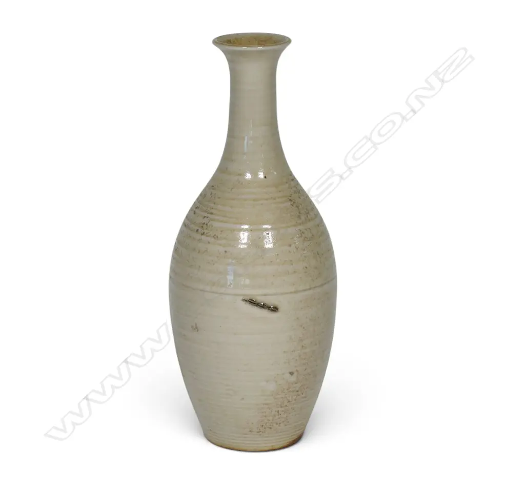 Rare Daniel Steenstra for Crown Lynn salt glaze bottle form vase, Image 1++