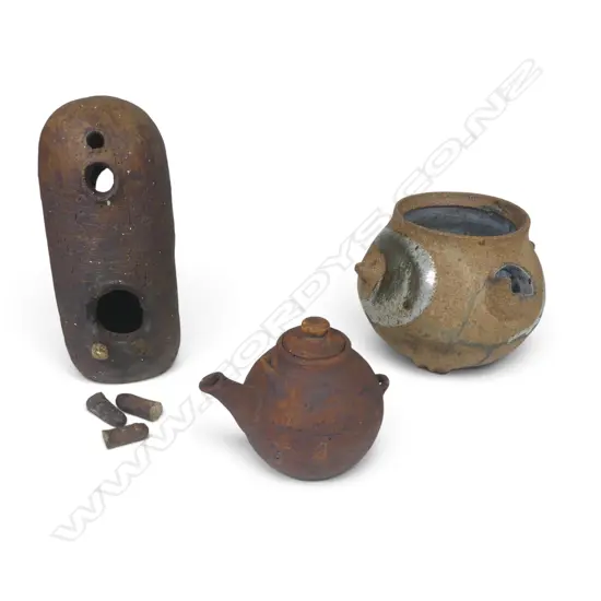Patricia Perrin (1921-1988) three faulted ceramic pieces,