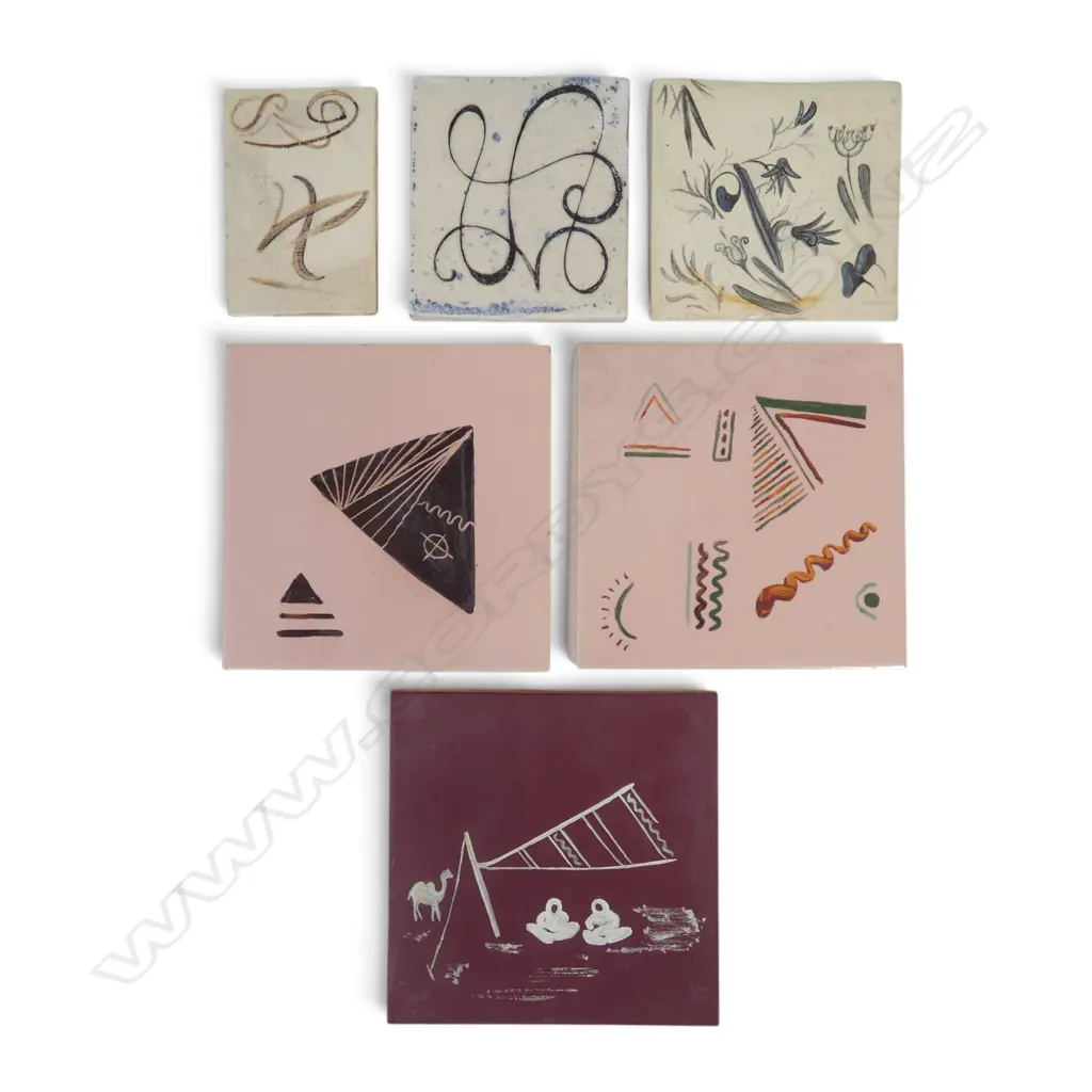 Patricia Perrin (1921-1988) six decorated tiles, Image 1++