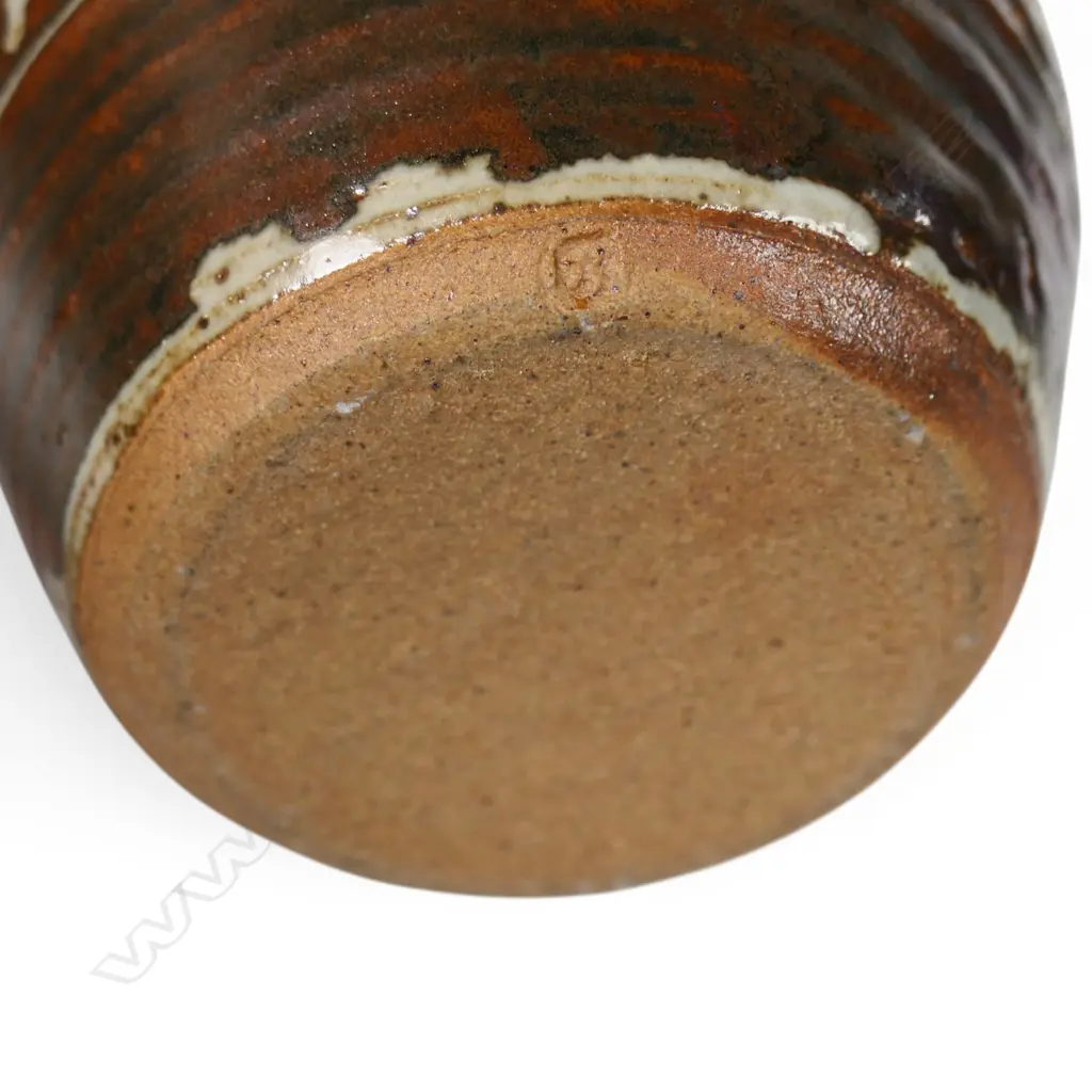 Bruce Martin early pottery wax resist lidded preserve jar /sugar bowl Image 1++
